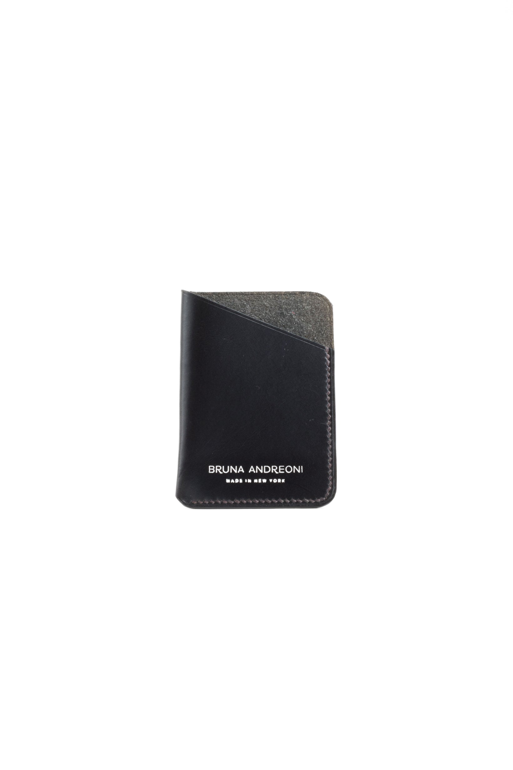 Bruna Andreoni Slim Card Case Black Smooth